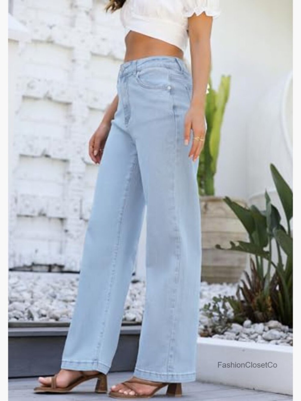 High Waisted Straight Leg Stretchy Lightweight Tummy Control Jeans - Picture 4 of 7